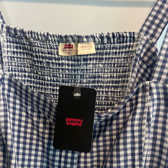 Levi’s Lottie Gingham Crop Linen Top Size XXL - Picture 4 of 4